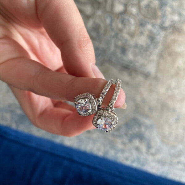 Elegantiški kvadratinės formos kabantys auskarai-2 Elegantiški kvadratinės formos kabantys auskarai-2