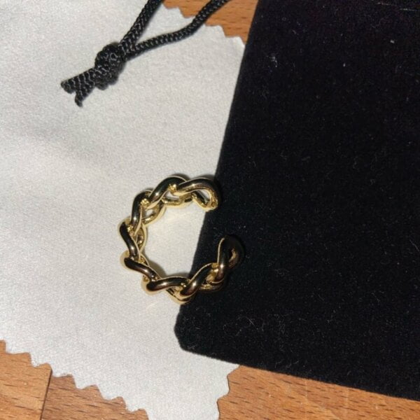 Madingas sidabrinis grandinės formos žiedas-9 Madingas sidabrinis grandinės formos žiedas-9