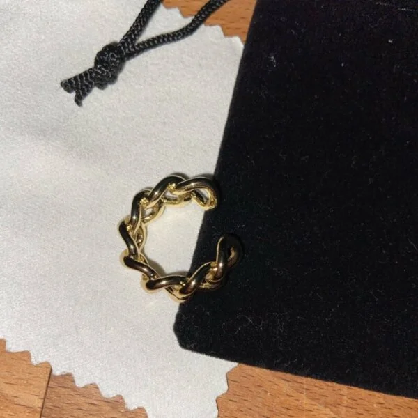 Madingas sidabrinis grandinės formos žiedas-9 Madingas sidabrinis grandinės formos žiedas-9