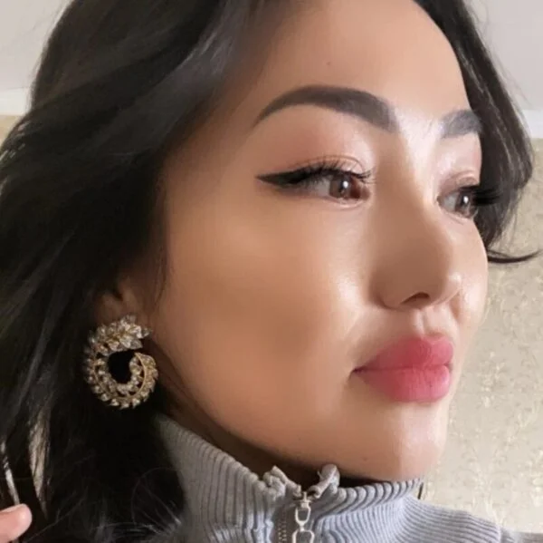 Dirbtinio brangakmenio dideli apvalūs auskarai-11 Dirbtinio brangakmenio dideli apvalūs auskarai-11