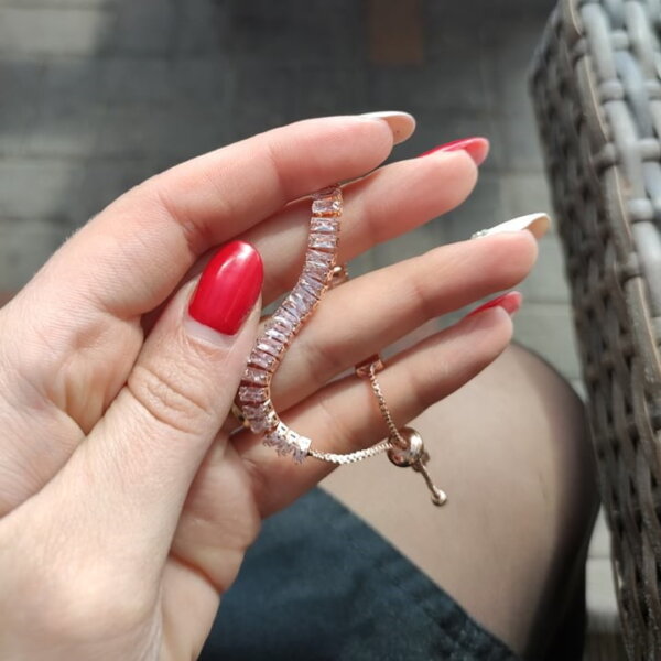 Prabangi apyrankė su cirkonio kristalais-3 Prabangi apyrankė su cirkonio kristalais-3