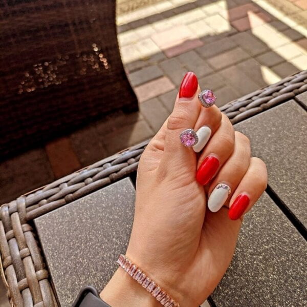 Prabangūs rožinio akmens auskarai-3 Prabangūs rožinio akmens auskarai-3