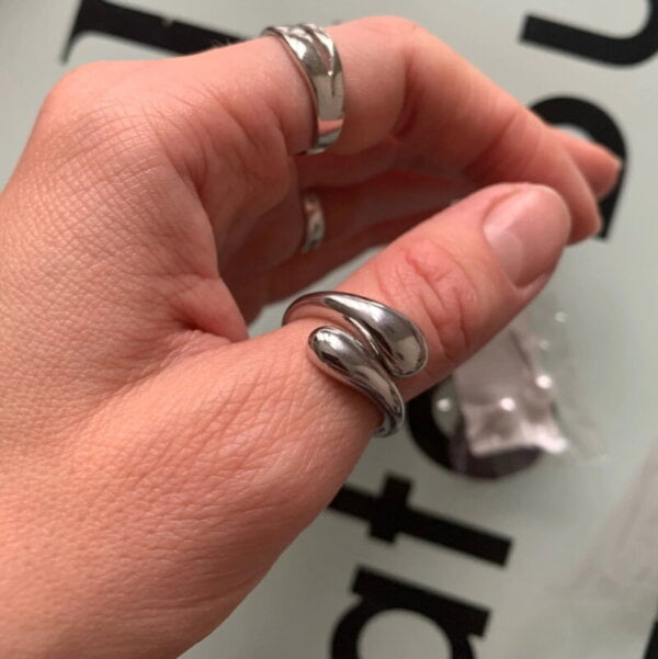 Sidabrinis korėjietiškas madingas žiedas-2 Sidabrinis korėjietiškas madingas žiedas-2