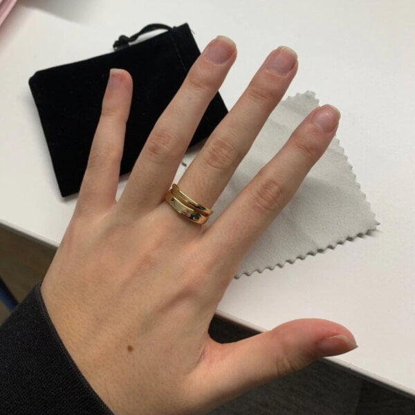 Sidabrinis madingas apvalus žiedas-3 Sidabrinis madingas apvalus žiedas-3