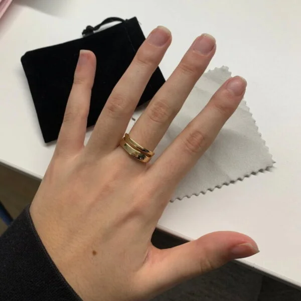 Sidabrinis madingas apvalus žiedas-3 Sidabrinis madingas apvalus žiedas-3