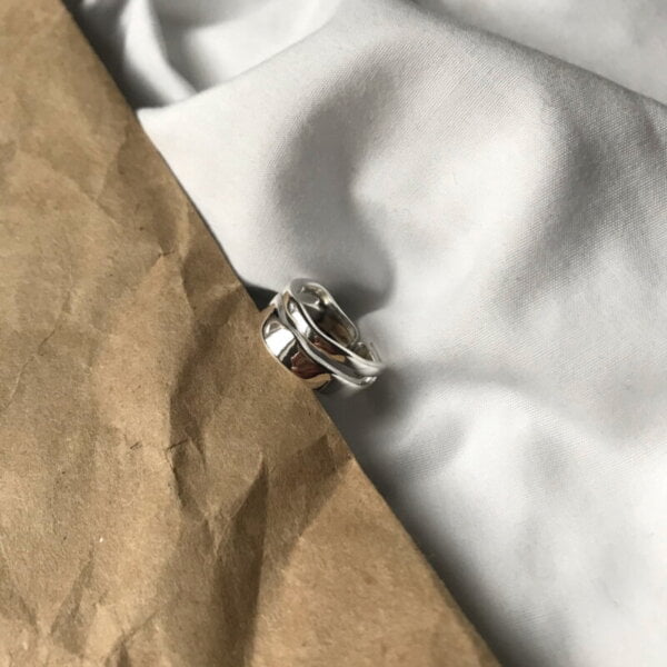 Sidabrinis madingas apvalus žiedas-7 Sidabrinis madingas apvalus žiedas-7