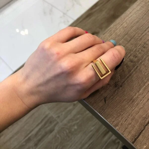 Sidabrinis stačiakampio formos žiedas-6 Sidabrinis stačiakampio formos žiedas-6