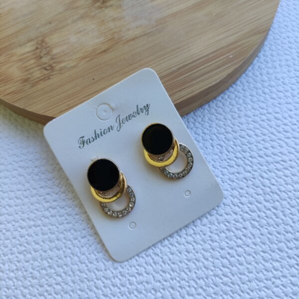 Apvalūs auskarai su dirbtiniais deimantais-5 Apvalūs auskarai su dirbtiniais deimantais-5