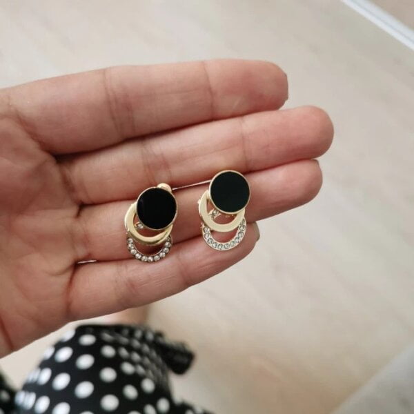 Apvalūs auskarai su dirbtiniais deimantais-6 Apvalūs auskarai su dirbtiniais deimantais-6