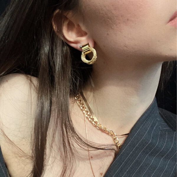 Auksiniai kelių mažų apskritimų auskarai-11 Auksiniai kelių mažų apskritimų auskarai-11