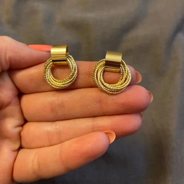 Auksiniai kelių mažų apskritimų auskarai-6 Auksiniai kelių mažų apskritimų auskarai-6