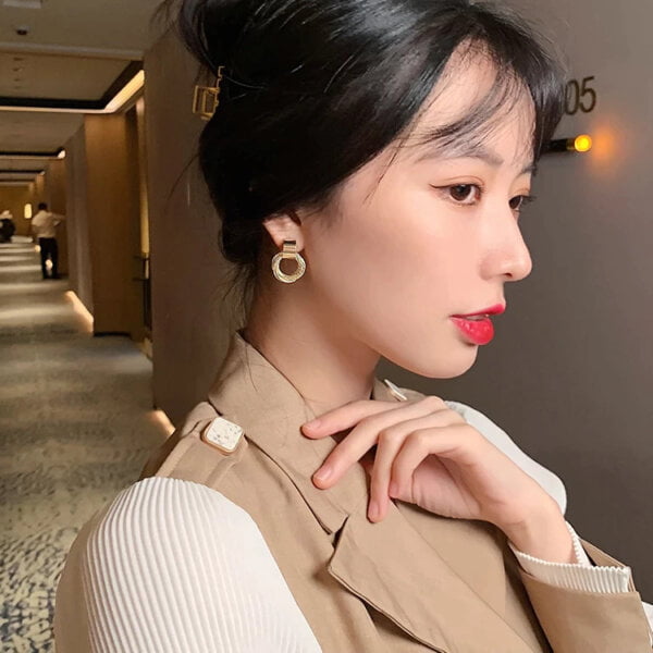 Auksiniai kelių mažų apskritimų auskarai-8 Auksiniai kelių mažų apskritimų auskarai-8