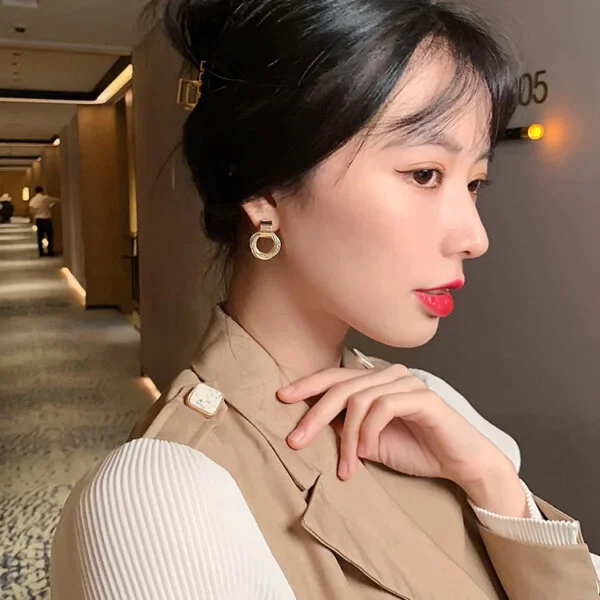 Auksiniai kelių mažų apskritimų auskarai-8 Auksiniai kelių mažų apskritimų auskarai-8