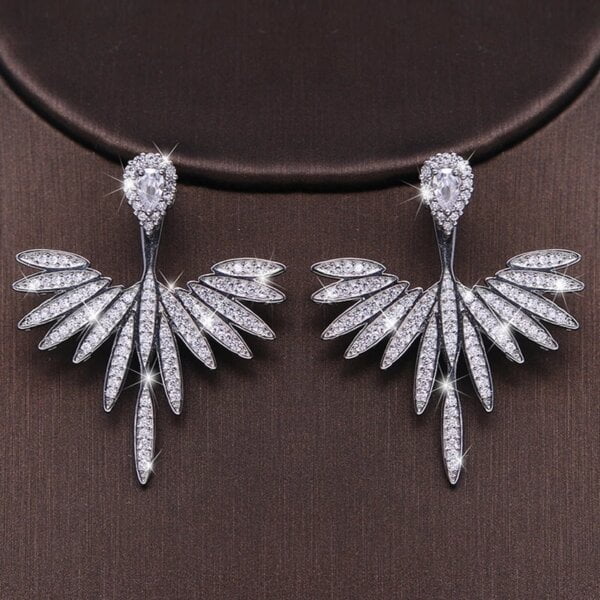 Prabangūs gėlių formos auskarai su dirbtinio deimanto kristalais-4 Prabangūs gėlių formos auskarai su dirbtinio deimanto kristalais-4