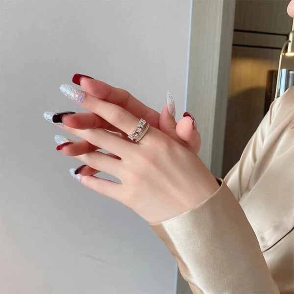 Prabangus cirkonio ir aukso žiedas-5 Prabangus cirkonio ir aukso žiedas-5