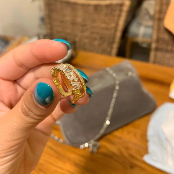 Prabangus cirkonio ir aukso žiedas-8 Prabangus cirkonio ir aukso žiedas-8