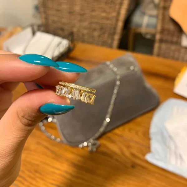 Prabangus cirkonio ir aukso žiedas-9 Prabangus cirkonio ir aukso žiedas-9