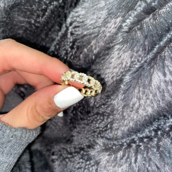 Prabangus cirkonio twist dizaino atviras žiedas-5 Prabangus cirkonio twist dizaino atviras žiedas-5