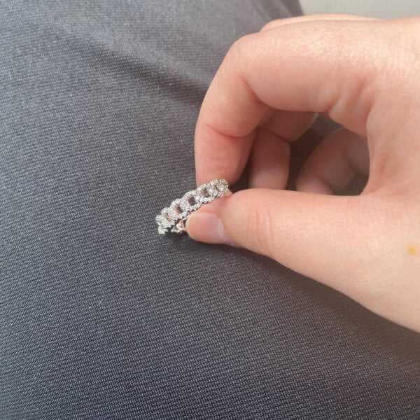 Prabangus cirkonio twist dizaino atviras žiedas-7 Prabangus cirkonio twist dizaino atviras žiedas-7